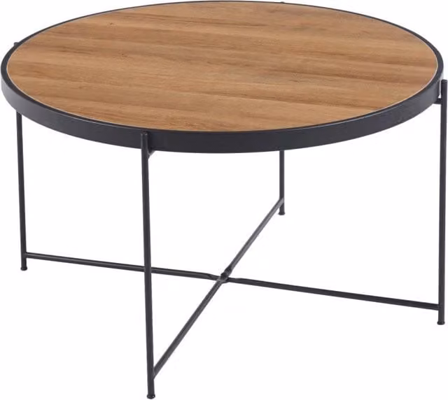 Tavolino rotondo Sven Casa Collection colore beige in legno naturale L: 70 cm, H: 40 cm