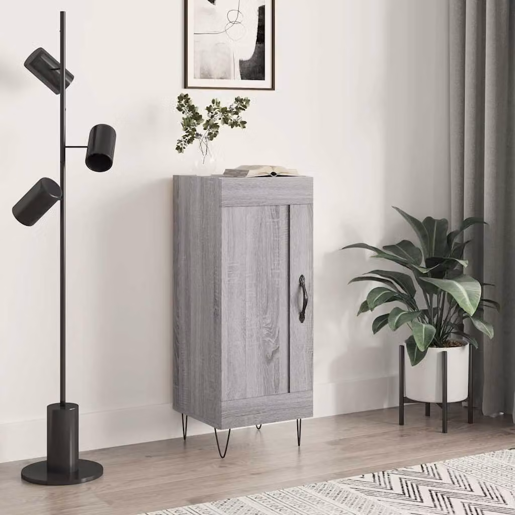 Credenza vidaXL in Legno Multistrato Grigio Sonoma, L/P/H: 34,5 x 34 x 90 cm