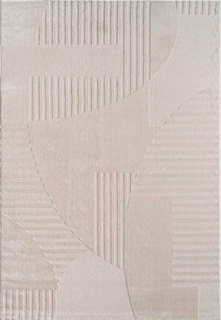 Tappeto moderno Sumo beige con effetto alto-basso L: 240 cm, P: 340 cm