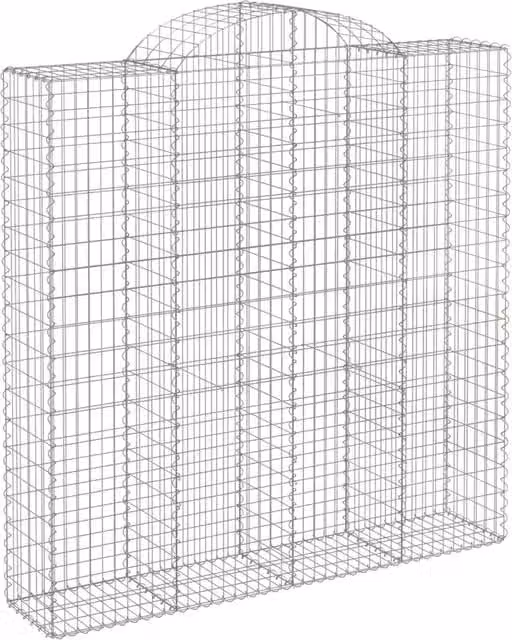 Cesto Gabbione ad Arco in Ferro Zincato Argento L/P/H: 200 x 50 x 200/220 cm