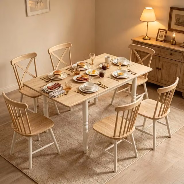 Tavolo da pranzo pieghevole per 2-6 persone, allungabile da 74 a 134 cm, tavolo da cucina con 2 sezioni allungabili, gambe in acciaio, piano in legno