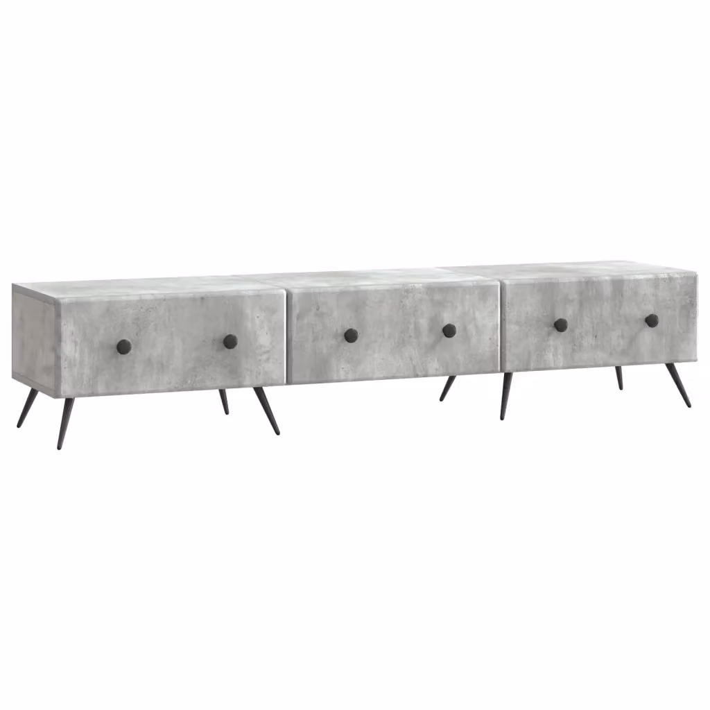 Mobile TV moderno vidaXL con cassetto in legno, Grigio, L: 147 cm, P: 34,5 cm, H: 30 cm – 2