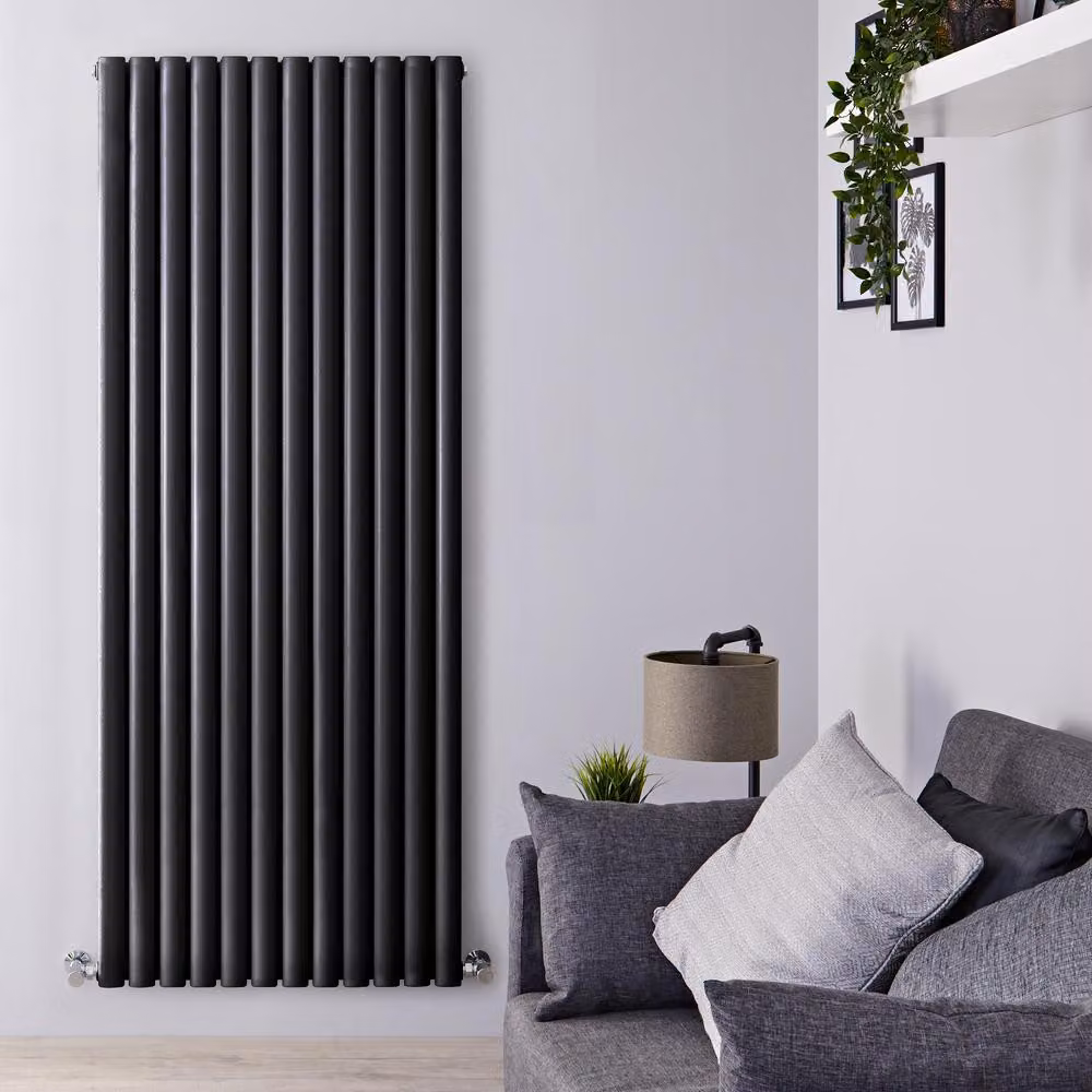 Radiatore Verticale Doppio Design Nero 1780x708mm 2200W - Alta Potenza - Stile Moderno