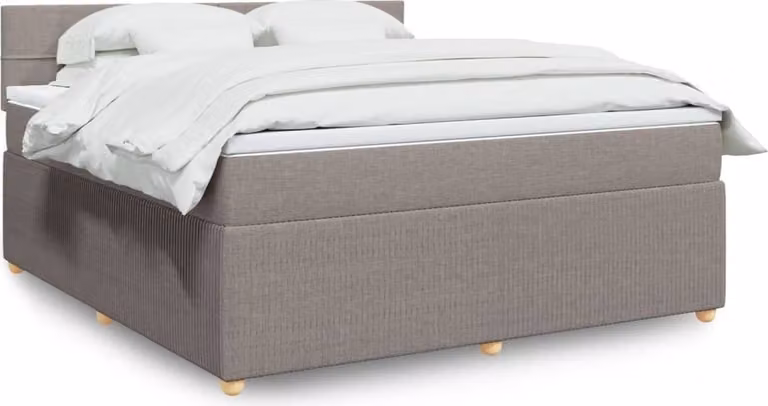 Maison Exclusive - Letto boxspring con materasso Taupe 180x200 cm Tessuto