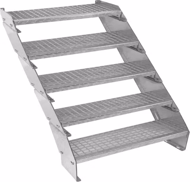 Scala metallica a 5 elementi ad altezza regolabile in acciaio zincato 90 cm / 900 mm