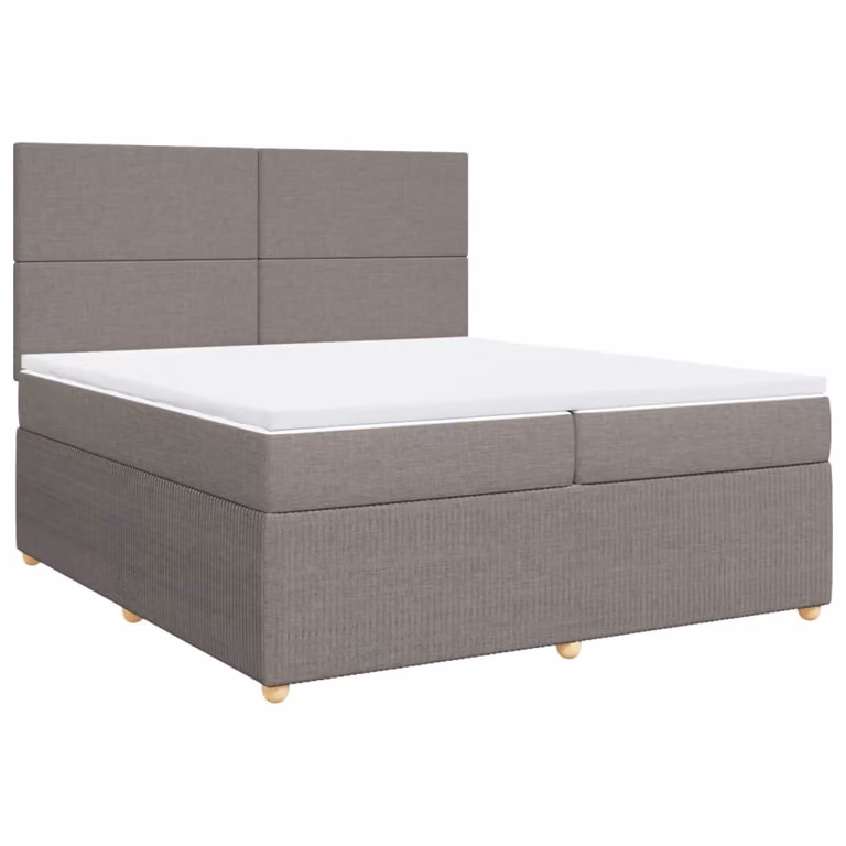 Giroletto a Molle con Materasso Tortora 200x200 cm in Tessuto