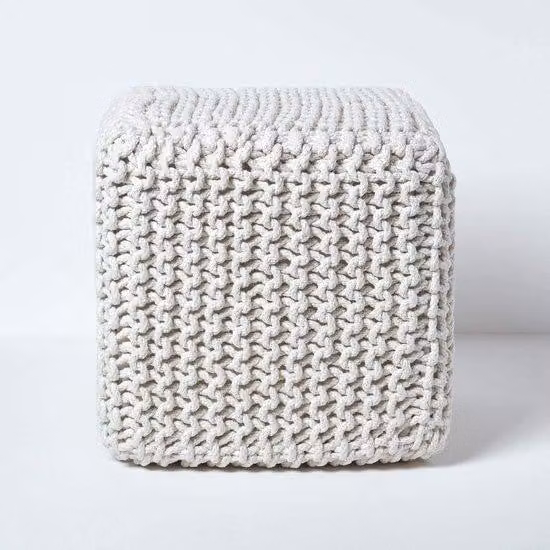 Ibenzoa® – Puf imbottito, rivestito in 100% cotone con trama grossa, imbottitura in 100% polistirolo, forma cubica, dimensioni 35x35x35 cm, disponibile in molti colori