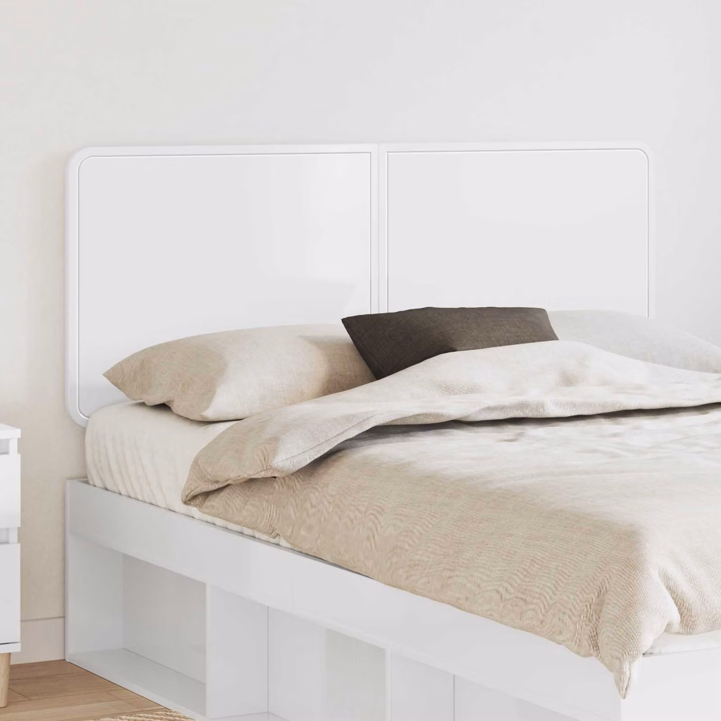 Testiera per letto moderna vidaXL in legno ingegnerizzato bianco lucido