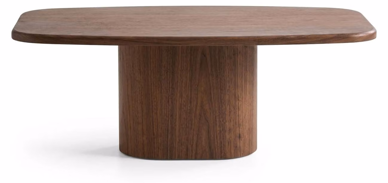 Tavolino da caffè marrone, in legno, design moderno, per soggiorno, tinta unita, superficie del piano elegante