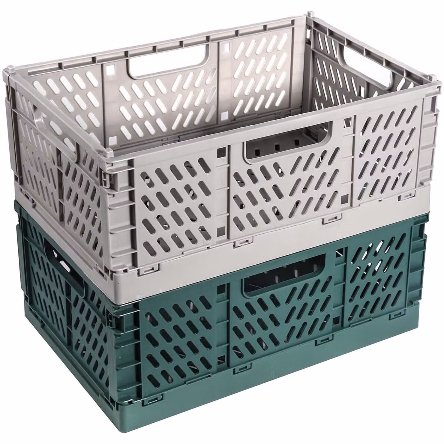 Set di 2 scatole pieghevoli per la conservazione, dimensioni 42 x 28 x 16 cm, ideali per la casa e il giardino