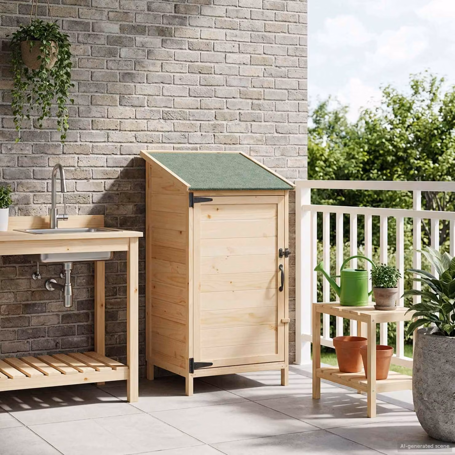 vidaXL Capanno da Giardino in Legno Marrone con Tetto Naturale L: 59 cm, P: 56 cm, H: 113,5 cm