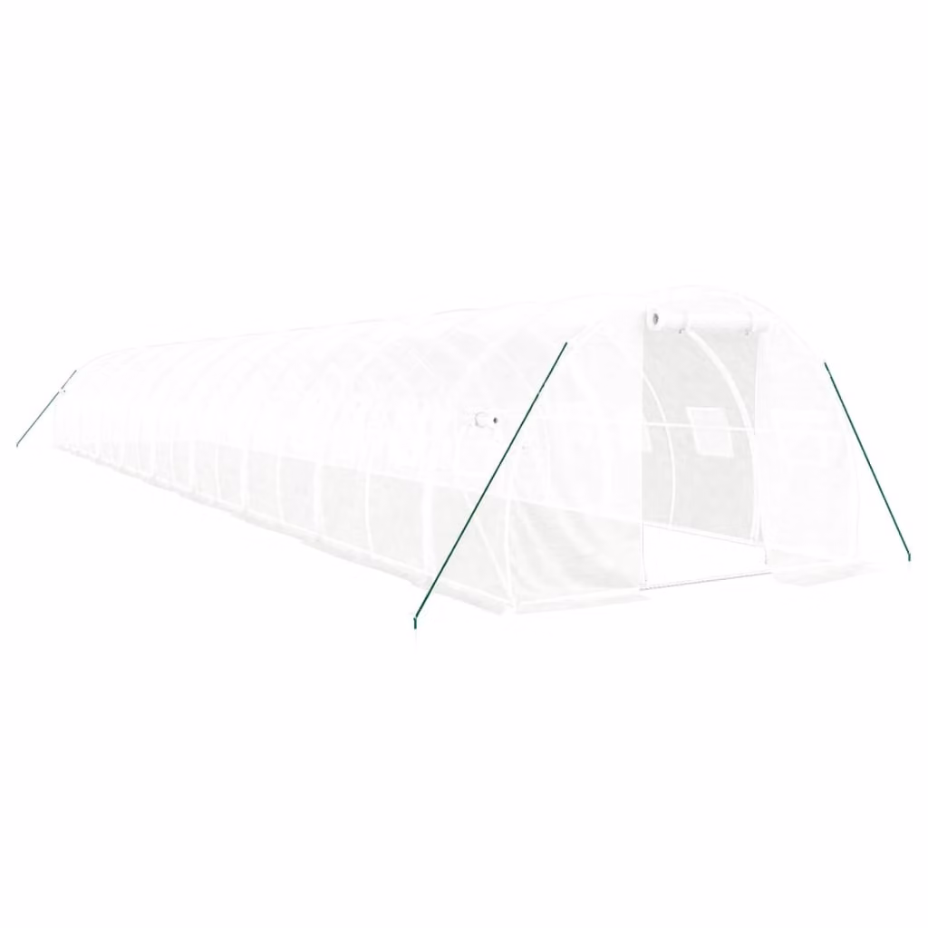 Serra con Telaio in Acciaio Bianco 54 m² 18x3x2 m