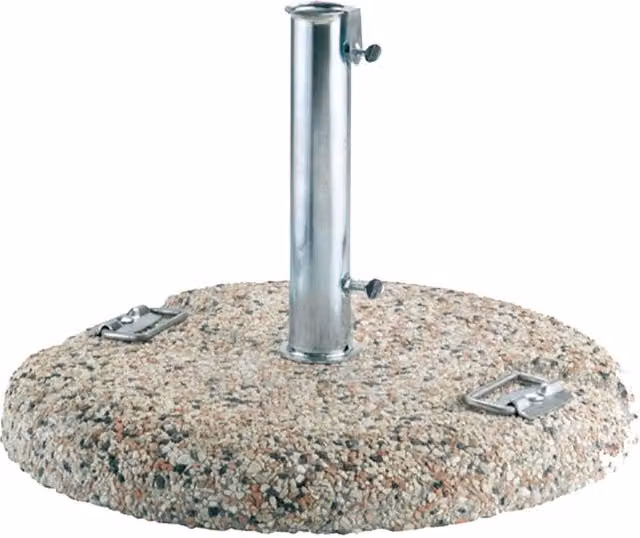 Base per ombrellone Vorghini UnShake in graniglietto con maniglie da giardino, diametro 55 cm, 50 kg