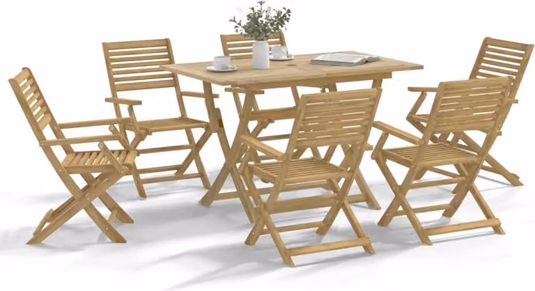 Maison Exclusive - Set da pranzo da giardino in legno massello di acacia, 7 pezzi