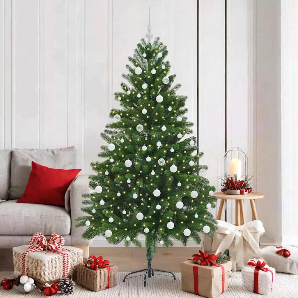 vidaXL Albero di Natale con 300 LED con supporto Verde 180 cm PE
