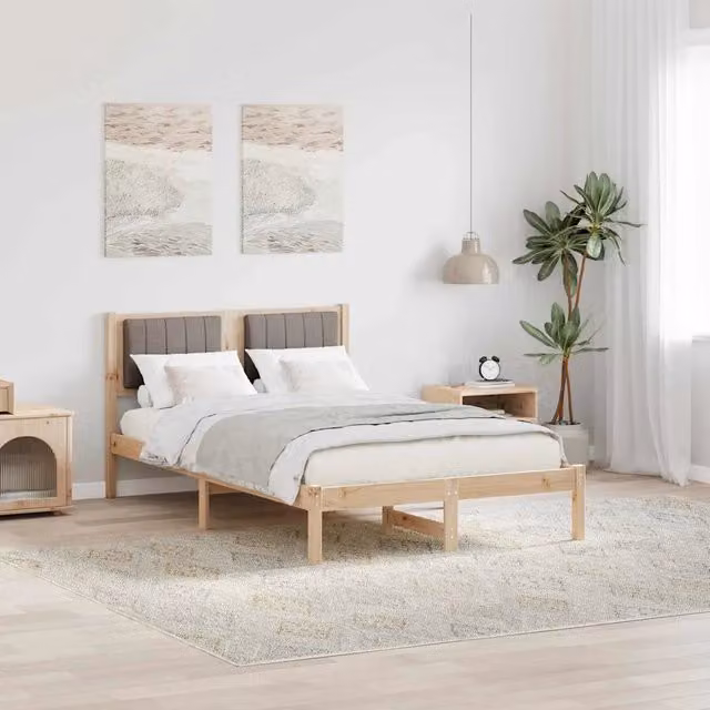 Letto con Testiera Rivestita-Struttura Letto con Testiera Talpa 120 x 200 cm Pino massello 725751