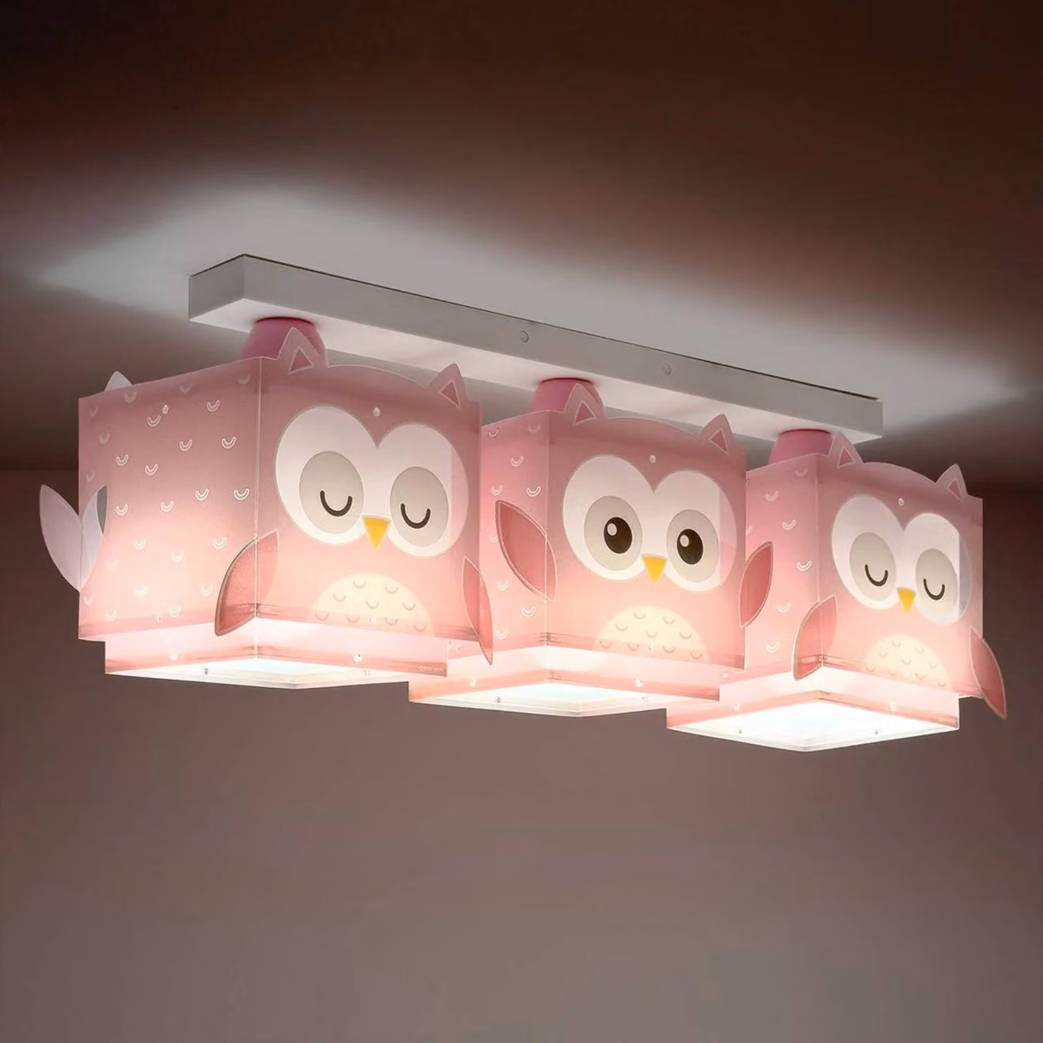 Dalber Lampada a sospensione Little Owl, dimmerabile, Violetto / Fucsia / Rosa, Cameretta, Plastica, Lampada a sospensione