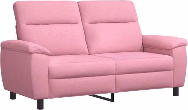 Divano moderno rosa vidaXL con rivestimento in tessuto e struttura in metallo L: 178 cm, P: 90 cm, H: 95 cm