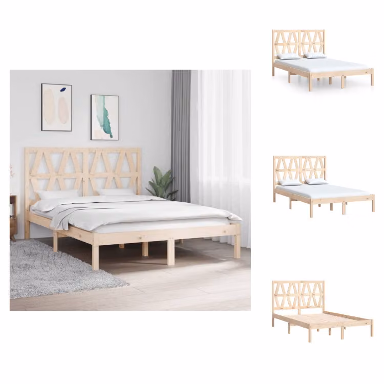 vidaXL Letto in legno massiccio di pino 140x200 cm - Letti e strutture letto