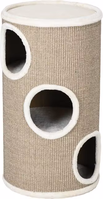 Cuccia per gatti PawHut a 3 livelli con tiragraffi in sisal e peluche, Marrone, Ø 38 x 70 cm – 1