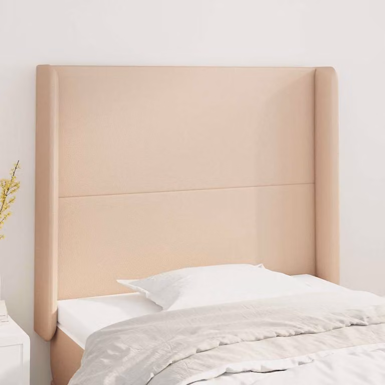Testiera ad orecchio vidaXL in similpelle beige L: 103 cm, P: 16 cm, H: 118-128 cm