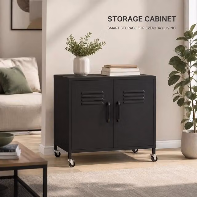 Storage Cabinet, Black, 60x35x56 Cm, Steel