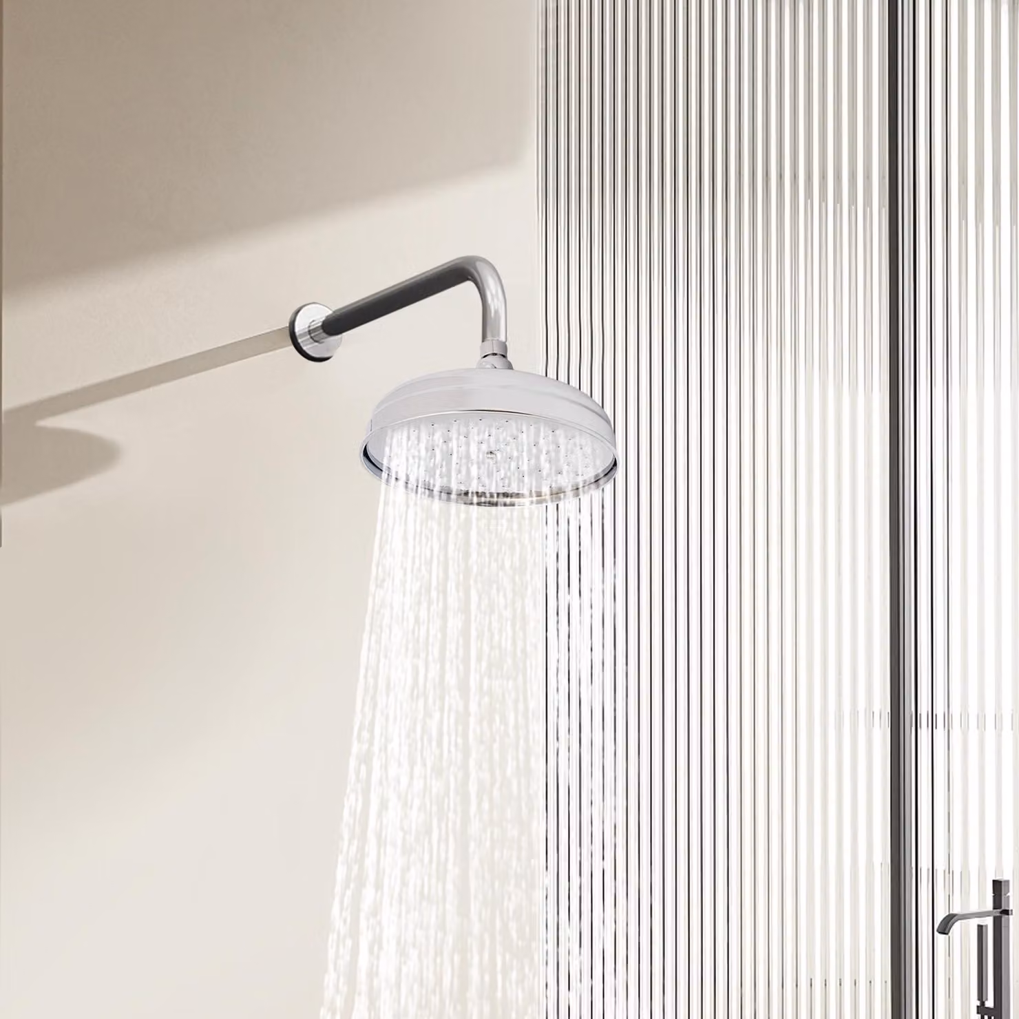 Doccia a soffitto, rotazione a 360°, acciaio inossidabile resistente alla ruggine, colore argento