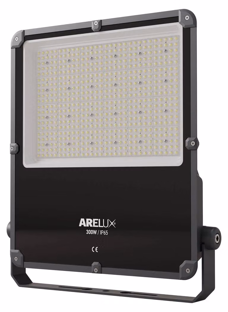 ARELUX XFIELD, proiettore da 300W, 120-277V AC, indice di resa cromatica (CRI) 80, grado di protezione IP65, temperatura di colore 4000K