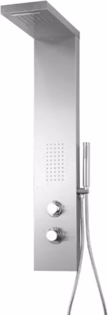 Colonna doccia attrezzata fresh in acciaio inox con cascata bagno h115xl20xp50 *** finitura- spazzolato, confezione 1