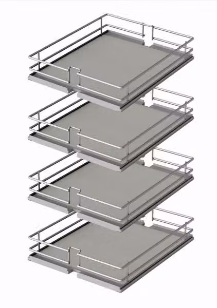 VS TAL Larder Cestello Premea, elemento di contenimento, 4 pezzi, per mobile da 300 mm, argento