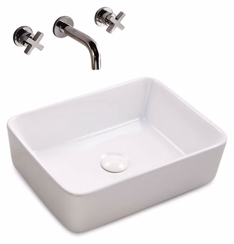 Lavabo Soho - 48 cm, superficie Easy Clean, bianco