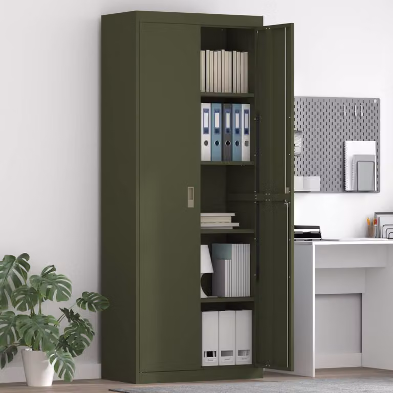 vidaXL Armadio Verde oliva 80 x 40 x 200 cm Acciaio