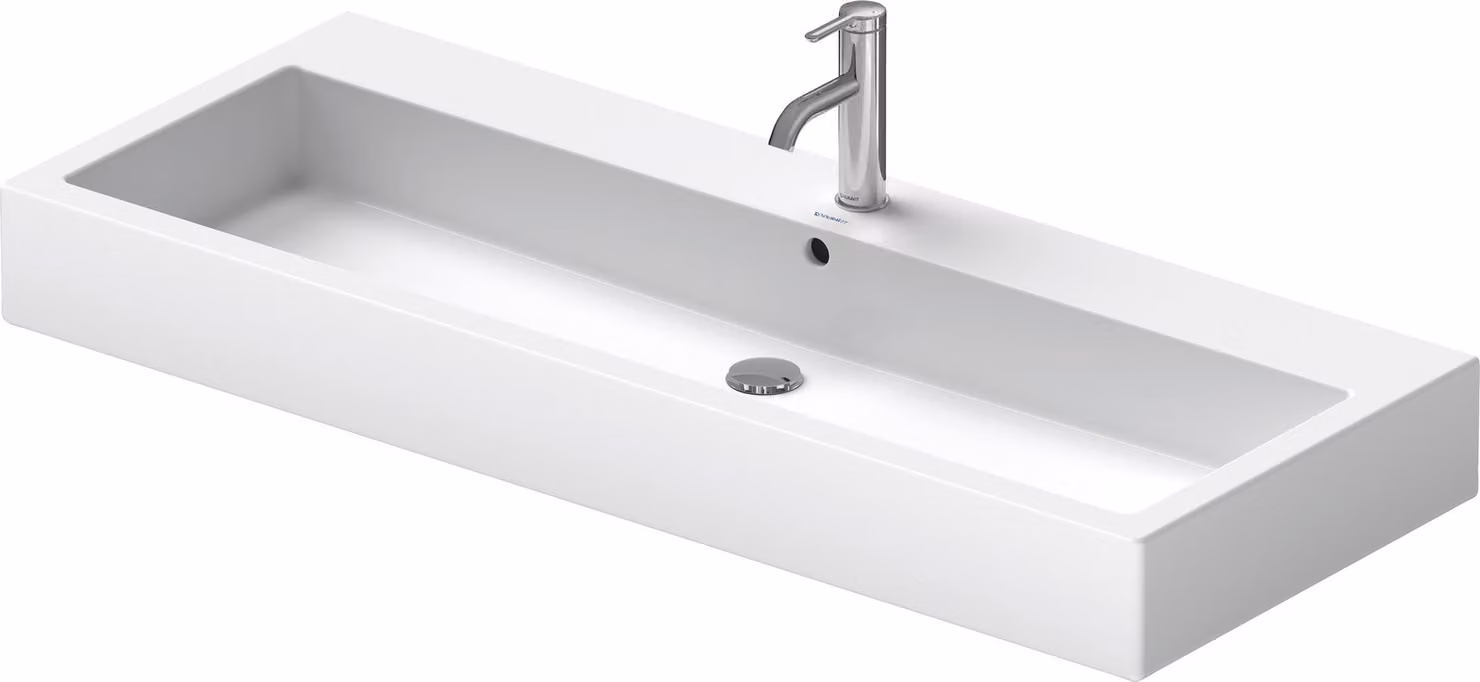 Duravit lavabo Vero 1200mm avec trop-plein, avec plage de robinetterie, 1 trou pour robinetterie, 04541200001, 04541200001