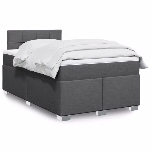 Giroletto a Molle con Materasso Grigio Scuro 120x200 cm Tessuto 3288156