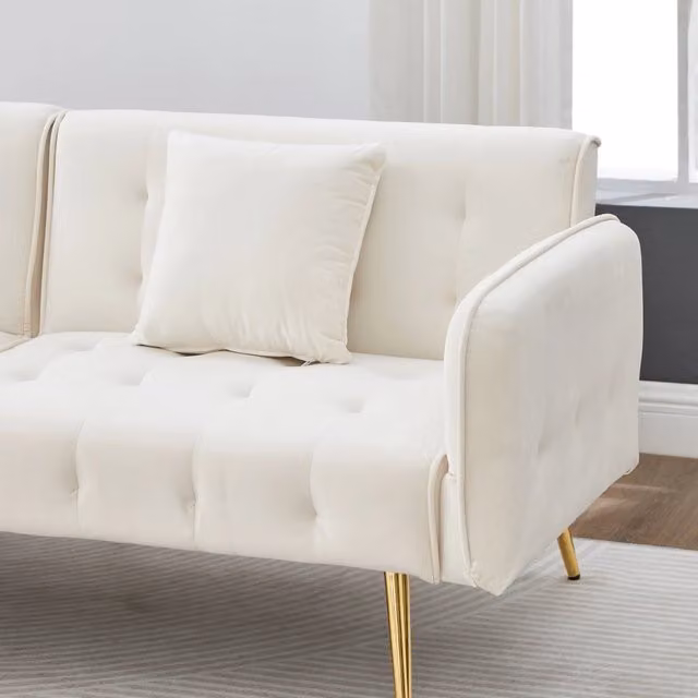 Divano Letto 2 Posti Multifunzione ¨C MINIMAL ¨C Velluto, Schienale Regolabile