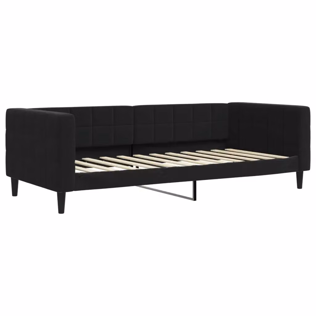 Letto moderno vidaXL con struttura imbottita in metallo e legno, colore nero – 2