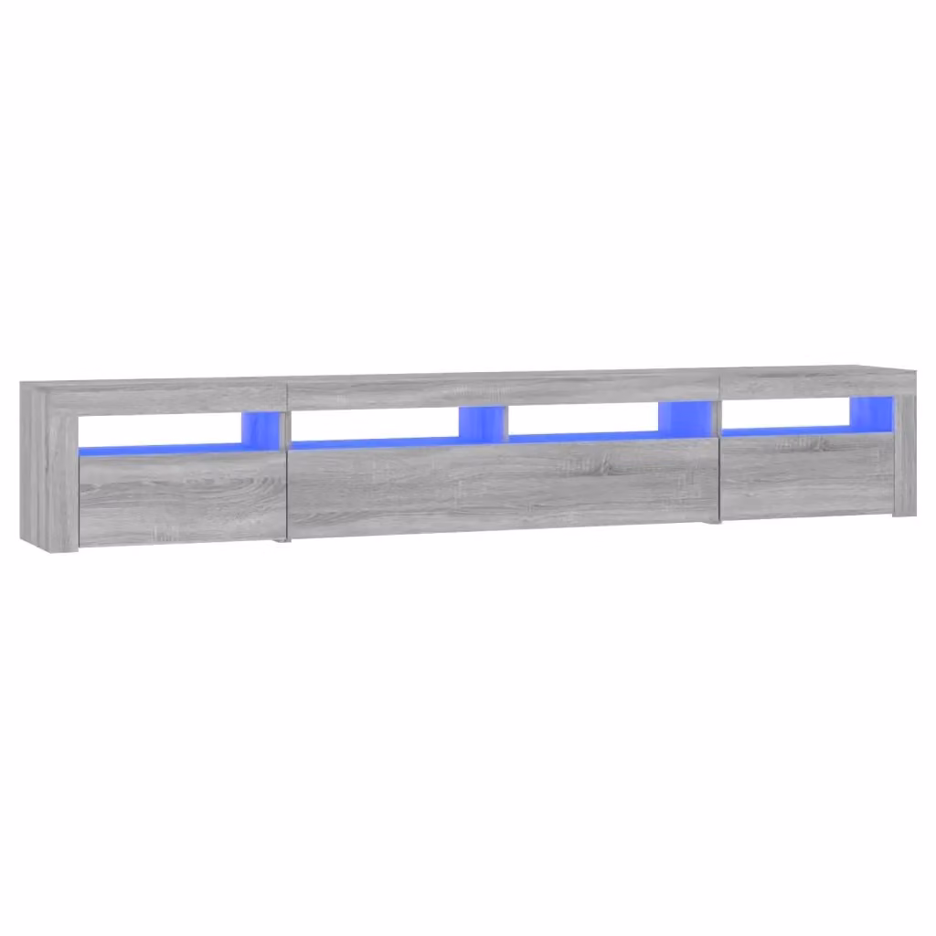 Mobile Porta TV Moderno vidaXL con Luci LED Integrate Grigio L: 240 cm, P: 35 cm, H: 40 cm – 2