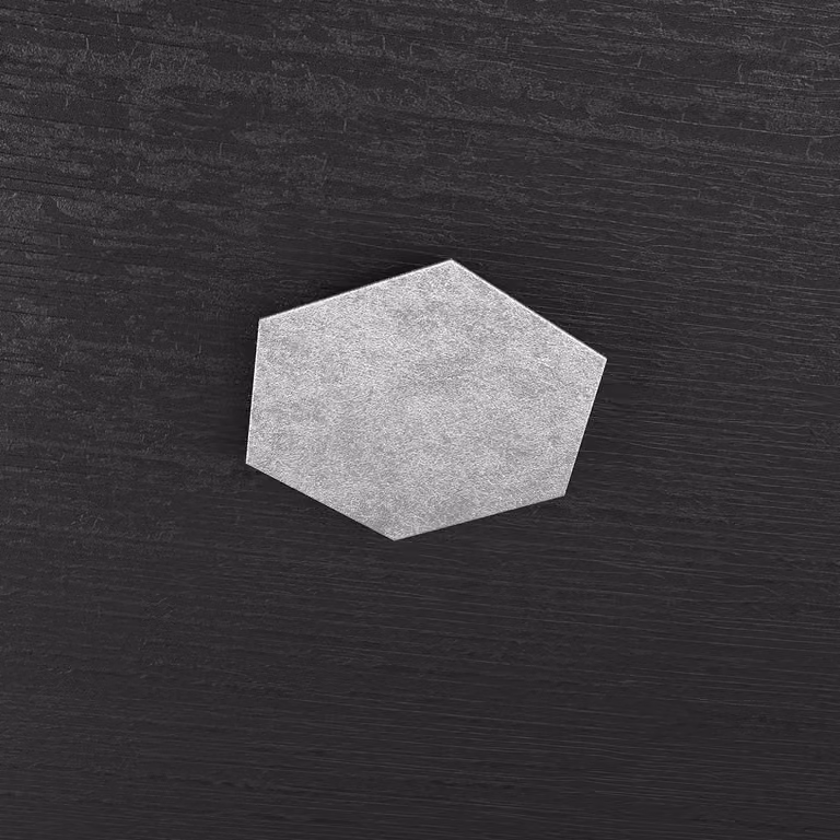 Componente Decorativo Industrial-Minimal Hexagon Metallo Foglia Argento
