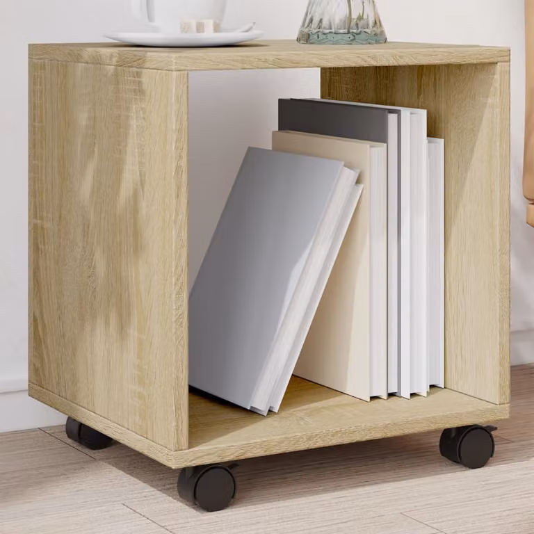 Mobiletto con Ruote vidaXL in Rovere Sonoma, L 37 cm x P 33 cm x H 42,5 cm