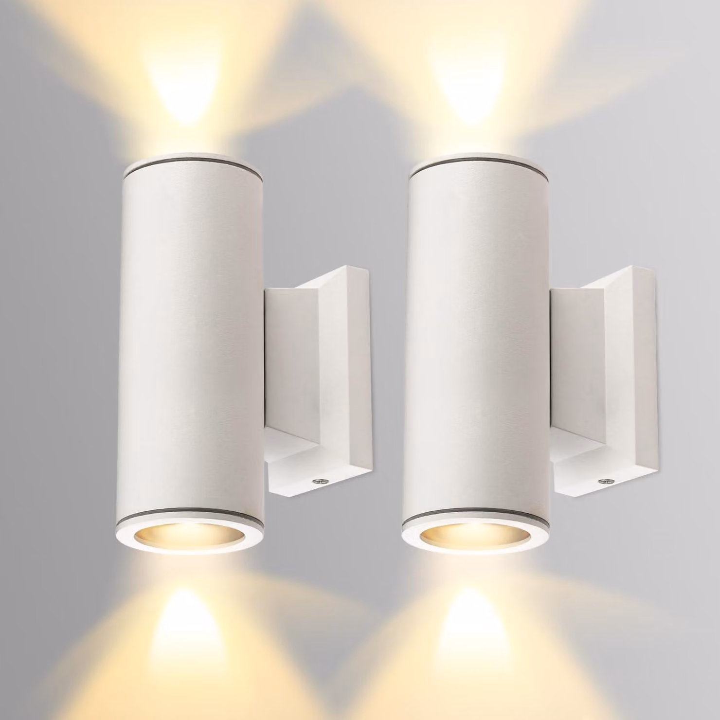 Lampada da parete GU10, colore antracite, alluminio, grado di protezione IP65, set da 2