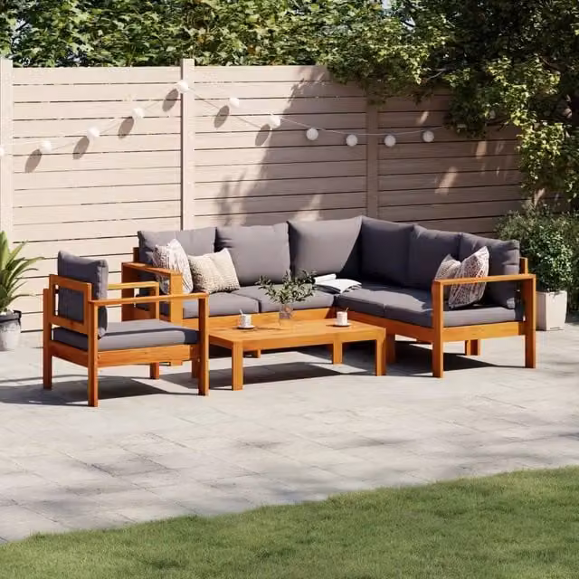 Set Divano da Giardino 5 pz con Cuscini Legno Massello Acacia 3214862