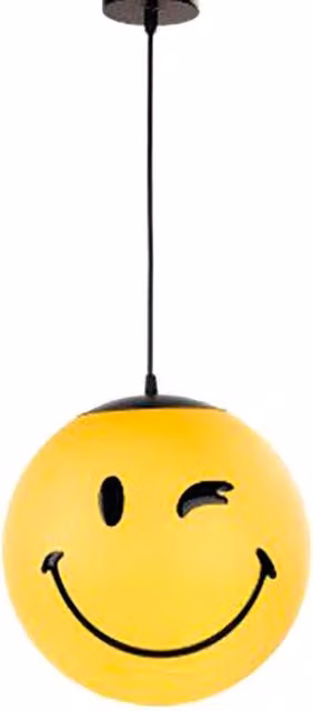 Lampadario Pop Smiley Leroy Merlin oro e giallo, sospensione moderna in metallo, Ø 30 cm, attacco E27