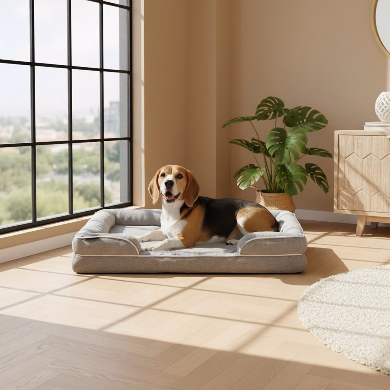 belviona, letto per cani in memory foam, ortopedico, adatto alle articolazioni e idrorepellente con rivestimento sfoderabile, 97x71x17 cm