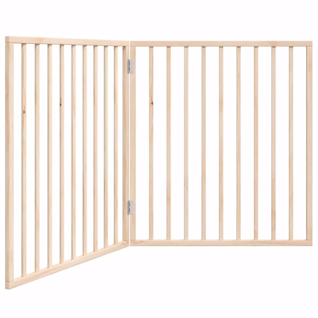 Cancelletto per cani pieghevole 2 pannelli 160 cm in legno di pioppo