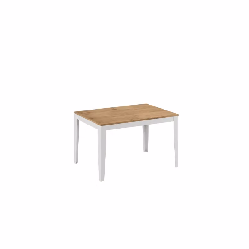 Tavolo da pranzo allungabile Stones moderno rettangolare in MDF laminato, L/P/H: 130/290 x 80 x 76 cm, bianco e marrone – 2