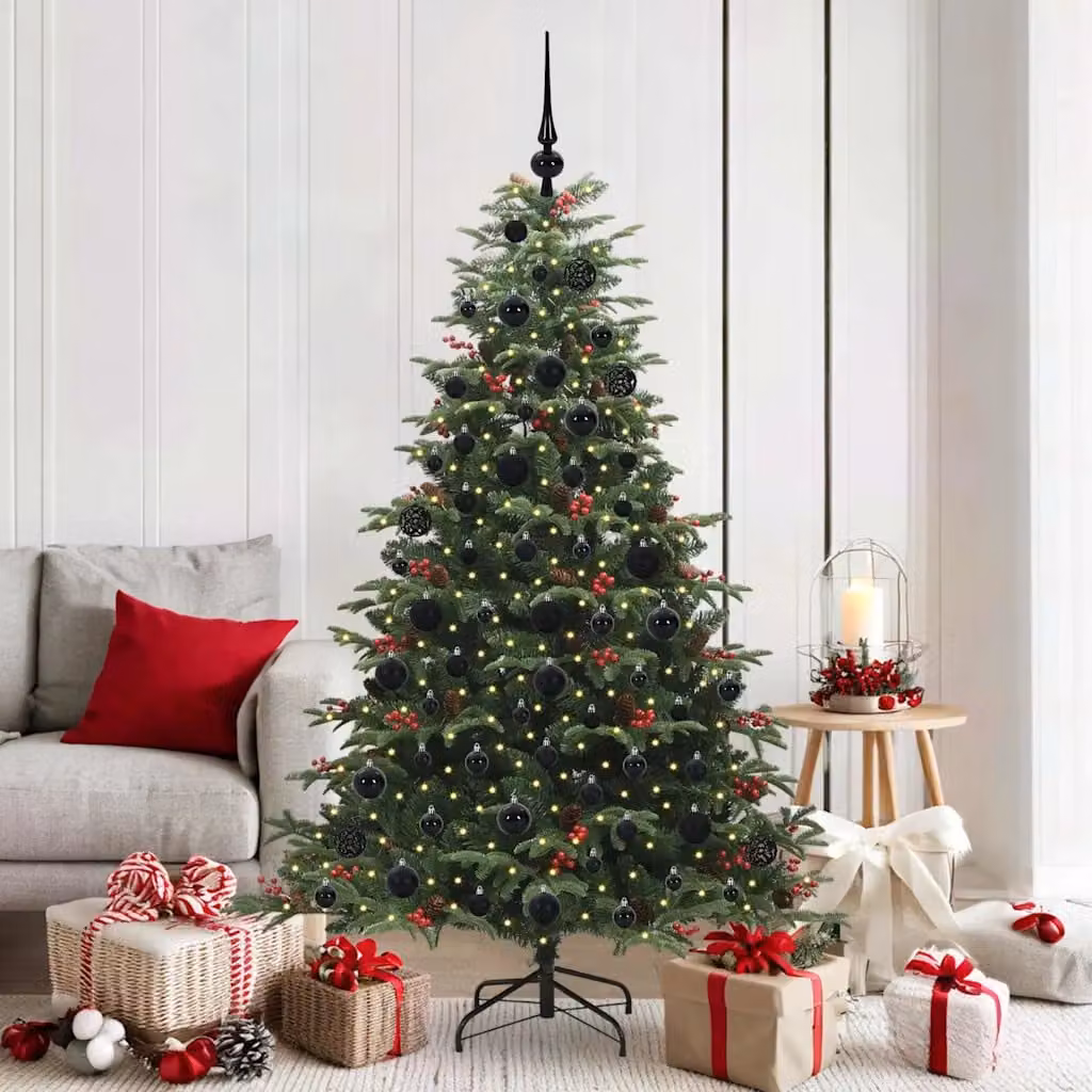 Albero di Natale artificiale verde vidaXL con 300 LED luce bianca calda, Altezza: 180 cm