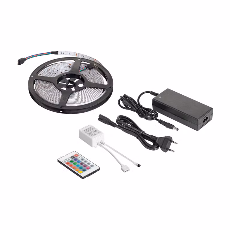 REBEL led pásek RGB, 5m/300diod, 48W, 12V zdroj, IP65, completo