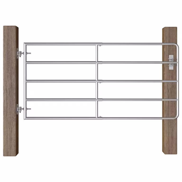 Cancello da giardino scorrevole vidaXL in acciaio galvanizzato con 5 sbarre, Argento, L: 90 cm, H: 95-170 cm