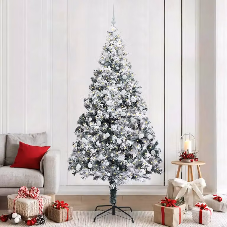 Albero di Natale artificiale moderno vidaXL bianco con 300 LED luce calda, Altezza: 240 cm