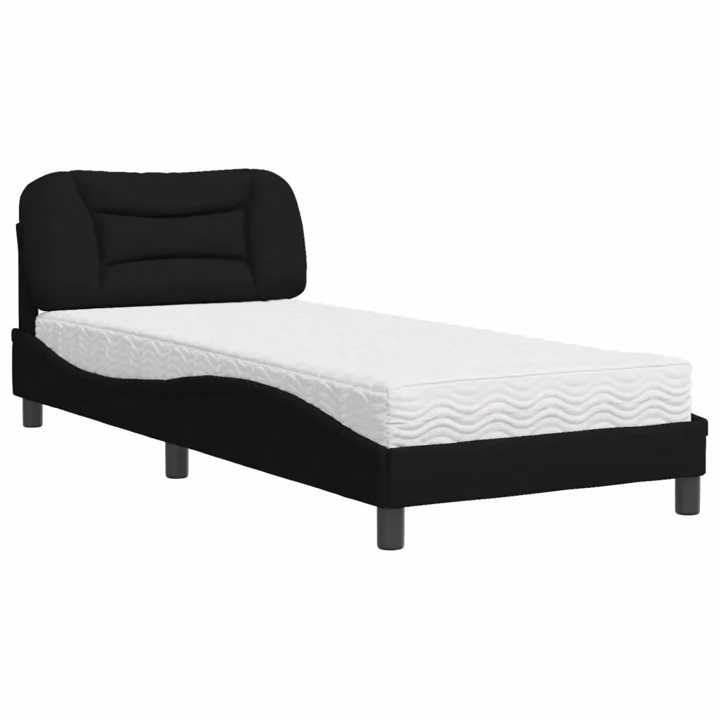 Letto con Materasso Hvar vidaXL in Tessuto Nero L: 80 cm, P: 200 cm – 2
